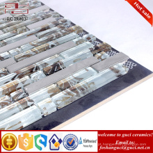 fábrica de mosaico de china misturado metal rústico padrão mosaico de vidro